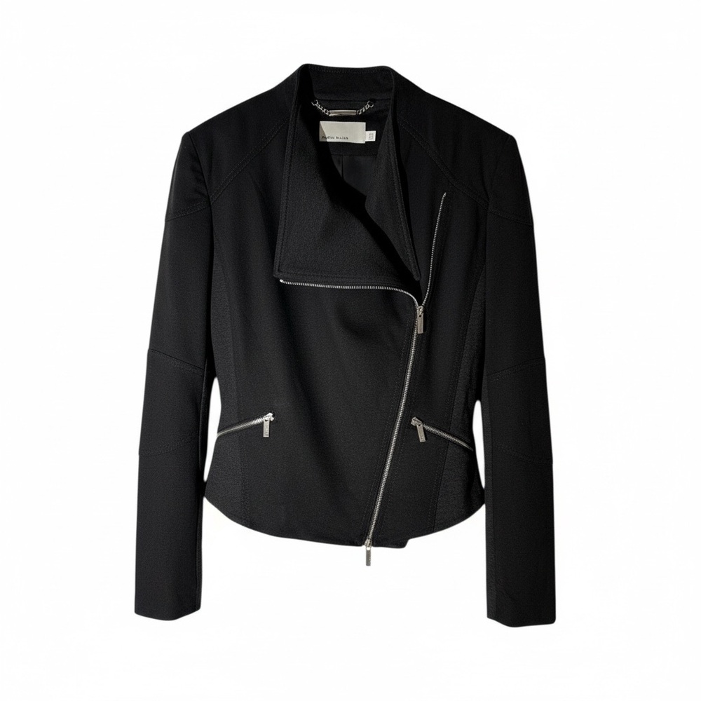 Karen Mullen Blk/grey moto jacket sz: 4